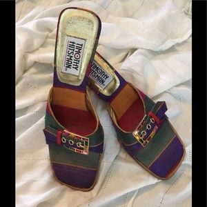 Timothy Hitsman size 8 multicolor gem buckle shoes